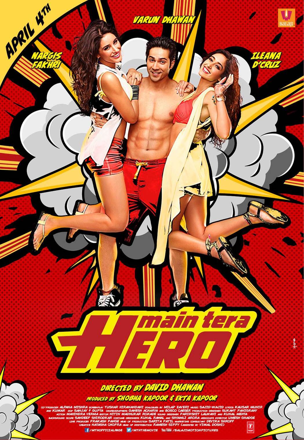 Main Tera Hero 2014 Hindi Movie 350MB Watch Online Hd