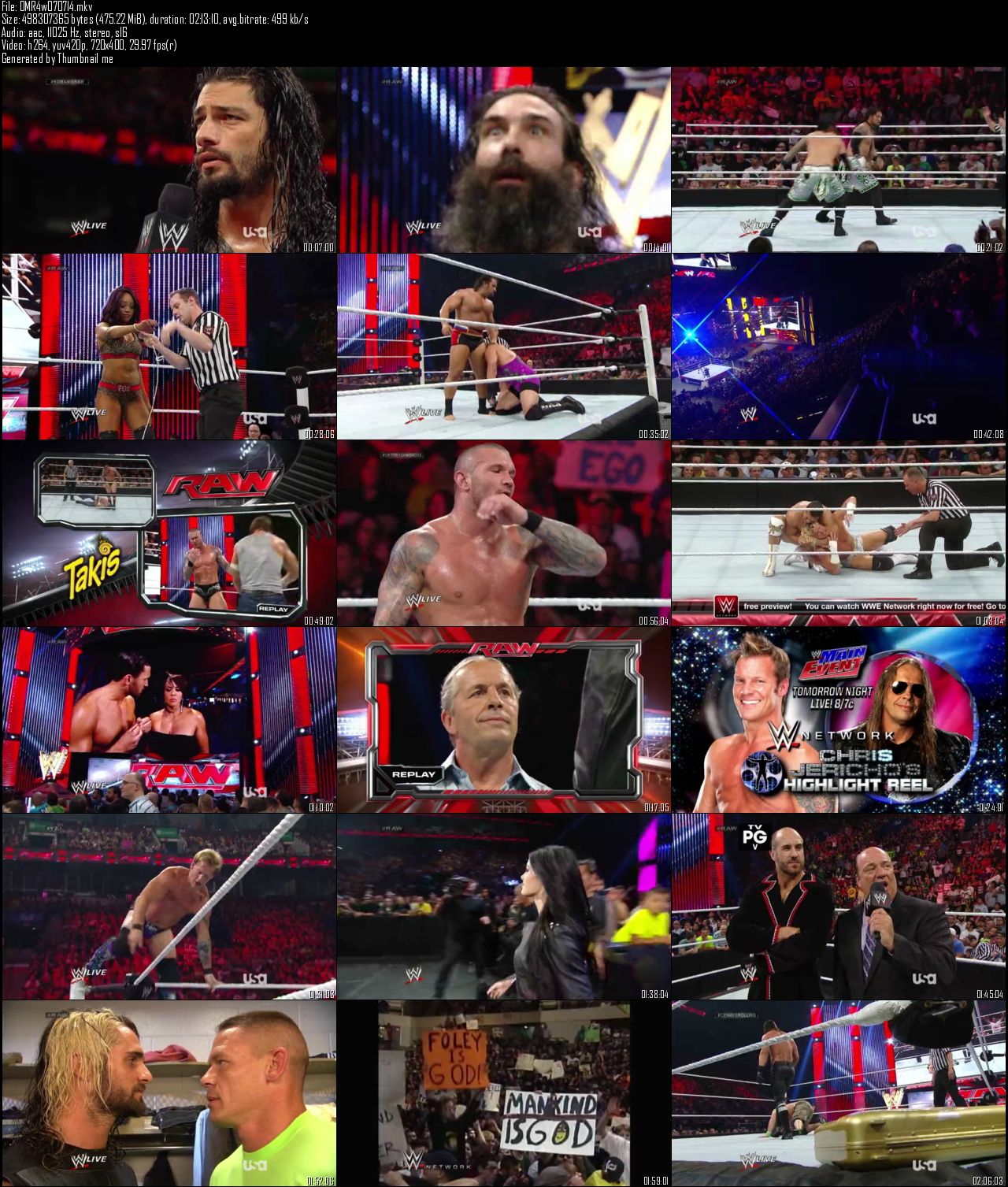 WWE Monday Night Raw 14th July (2014)